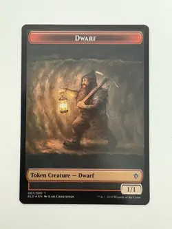 Dwarf / Food Token Foil MTG Magic the Gathering Card NM Near Mint ELD - Image 1