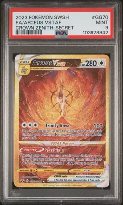 PSA 9 Arceus Vstar GG70 Crown Zenith 2023 Galatian Gallery Pokemon TCG Mint - Image 1