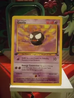Gastly First Edition Base Set 33/62 Pokemon LP - Image 1