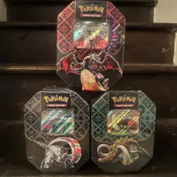 Pokemon TCG Paldean Fates Set of 3 Tins Brand New & Sealed - Image 1