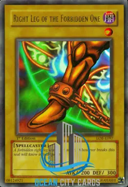 Yugioh Right Arm of the Forbidden One LOB-E099 Ultra Rare 1st Edition - Image 1