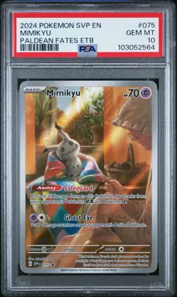 PSA 10 Mimikyu 075 Sv: Scarlet & Violet Promo Cards Holo - Image 1