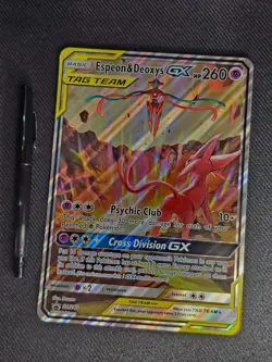 Pokemon TCG Espeon & Deoxys GX Tag Team Promo SM240 Pokemon Oversized Card - Image 3