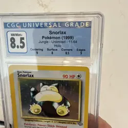 Snorlax Jungle Unlimited 1999 Pokemon Card CGC 8.5 Holo Nm Mint - Image 3
