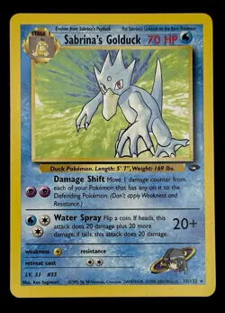 Pokemon TCG Sabrina's Golduck Gym Challenge, Unlimited Non Holo Rare Card 30/132 - Image 1