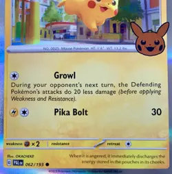 Pokemon card : 2023 Pokemon Trick Or Trade BOOster Pikachu Holo #062/193 Nice - Image 3