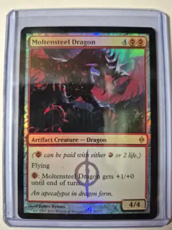Moltensteel Dragon New Phyrexia Foil Lightly Played - Image 1