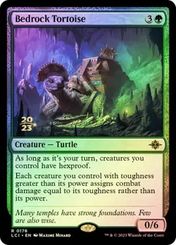 NM Promo Foil Bedrock Tortoise, MTG, LCI, Magic the Gathering, 176 - Image 1