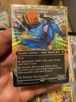 MTG Spectacular Spider-Man (0236) (Borderless) (Textured Foil) BAG MAN SUIT Mint - Image 1