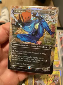 MTG Spectacular Spider-Man (0236) (Borderless) (Textured Foil) BAG MAN SUIT Mint - Image 2