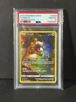 2023 Pokemon SWSH Crown Zenith Galarian Gallery Bidoof Full Art - PSA 10 - Image 1