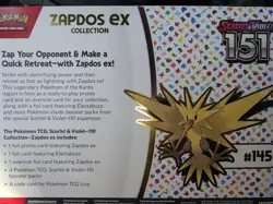Pokemon TCG Scarlet & Violet 151 Zapdos ex Collection Box - NEW, FACTORY SEALED - Image 2