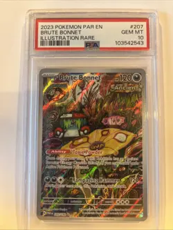 2023 POKEMON PARADOX RIFT ILLUSTRATION RARE #207 BRUTE BONNET PSA 10 (low Pop) - Image 2
