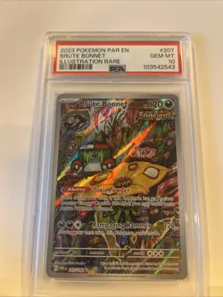 2023 POKEMON PARADOX RIFT ILLUSTRATION RARE #207 BRUTE BONNET PSA 10 (low Pop) - Image 3