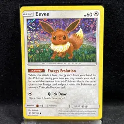 Eevee Sun & Moon Base Set 101/149 Cosmos Holo Pokemon TCG - Image 1