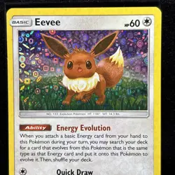 Eevee Sun & Moon Base Set 101/149 Cosmos Holo Pokemon TCG - Image 3