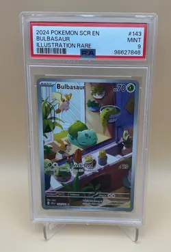 2024 POKEMON SCR EN-STELLAR CROWN ILLUSTRATION RARE #143 BULBASAUR PSA 9 - Image 1