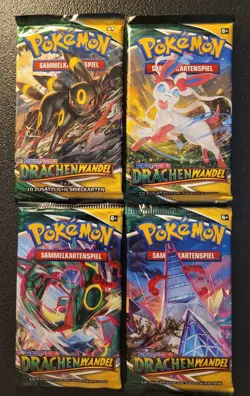 Pokemon Drachenwandel 4x Booster (Artwork-Set) - Deutsch / neu OVP Karten Packs - Image 1