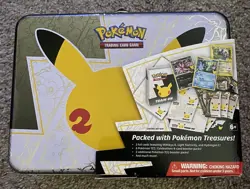 **OPENED READ - Pokemon TCG 25th Anniversary Celebrations Collector's Chest Tin - Image 1