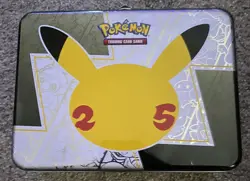 **OPENED READ - Pokemon TCG 25th Anniversary Celebrations Collector's Chest Tin - Image 2