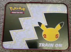 **OPENED READ - Pokemon TCG 25th Anniversary Celebrations Collector's Chest Tin - Image 4