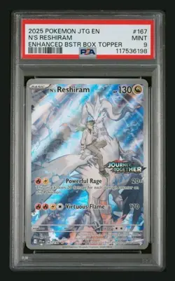 Ns Reshiram Stamped Promo PSA 9 2025 Pokemon Journey Together Box Topper - Image 1