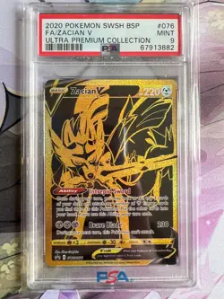 2020 Pokemon SWSH Black Star Promo 076 Full Art Zacian V UPC PSA 9 MINT - Image 1