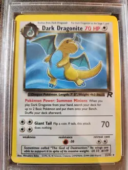 2000 Pokemon Team Rocket TCG Dark Dragonite Rare PSA 8 NM-Mint 22/82 - Image 2