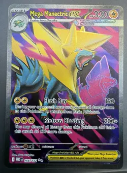 Pokemon Mega Manectric EX 158 Full Art Ultra Rare Mega Evolution English - Image 1
