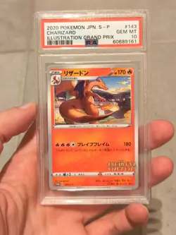 2020 Pokemon Japanese SWSH Promo Illustration Grand Prix Charizard #143 PSA 10 - Image 1