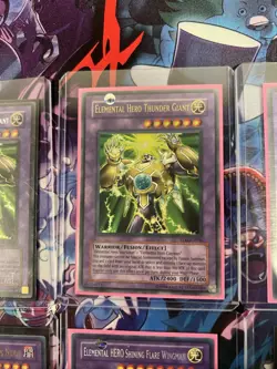 Yu-Gi-Oh Elemental Hero Lot Thunder Giant 2x Tempest, Shining Flare Wingman LP - Image 3