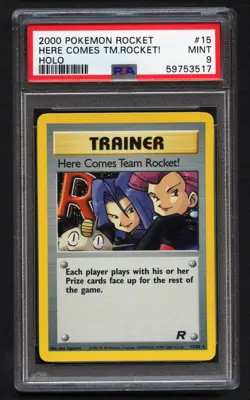 Here Comes Team Rocket Holo Pokemon Card Unlimited 15/82 ARK BGS PSA 9 - Image 1
