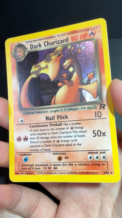 Dark Charizard Holo Pokemon Card Unlimited Team Rocket 4/82 Raw LP - Image 2