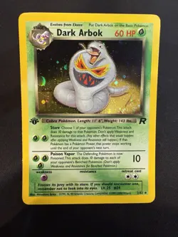 Dark Arbok Holo Pokemon Card 1st Edition Team Rocket 2/82 Ungraded Raw NM - Image 1