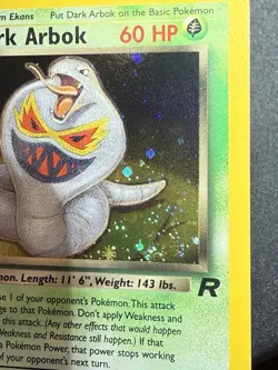 Dark Arbok Holo Pokemon Card 1st Edition Team Rocket 2/82 Ungraded Raw NM - Image 3