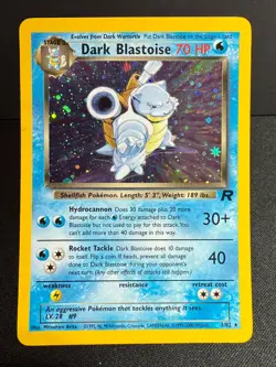 Dark Blastoise Holo Pokemon Card Unlimited Team Rocket 3/82 Ungraded Raw LP - Image 1