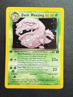 Dark Weezing Swirl Holo Pokemon Card 1st Edition Team Rocket 14/82 Pack Fresh NM - Image 1