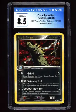 Dark Tyranitar Reverse Holo Pokemon Card ex Team Rocket Returns 19/109 CGC 8.5 - Image 1
