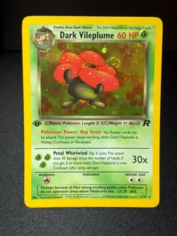 Dark Vileplume Swirl Holo Pokemon Card 1st Edition Team Rocket 13/82 Raw NM - Image 1