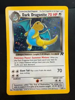 Dark Dragonite Holo Pokemon Card Unlimited Team Rocket 5/82 Ungraded Raw LP - Image 1