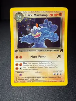 Dark Machamp Holo Pokemon Card 1st Edition Team Rocket 10/82 Ungraded Raw LP+ - Image 1