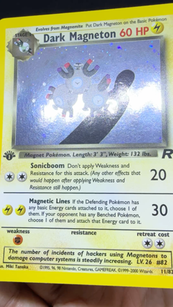 Dark Magneton Holo Pokemon Card 1st Edition Team Rocket 11/82 Ungraded Raw NM- - Image 2