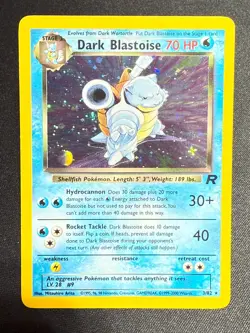 Dark Blastoise Holo Pokemon Card Unlimited Team Rocket 3/82 Ungraded Raw LP- - Image 1