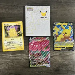 Pokemon Jumbo Card Lot (3) With Binder - 2x Pikachu & 1 Venusaur Vmax - Image 1