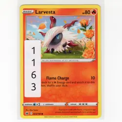 Pokemon TCG Larvesta 023/198 SWSH Chilling Reign Regular Common Card EN-NM 2021 - Image 3
