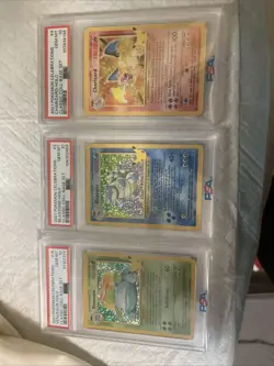 Pokemon Base Set Charizard, Blastoise, Venusaur PSA Graded Cards - Image 1
