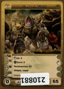 (210881) BLAZVATAN 140/75/60/155/65 (1 Max Stats) Ultra Rare Foil Chaotic Card - Image 1