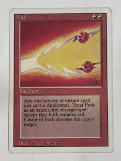 Fork Revised MP Moderate Play MTG Magic The Gathering D - Image 1