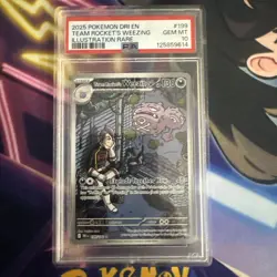 2025 POKEMON DESTINED RIVALS ILLUSTRATION RARE #199 TEAM ROCKET'S WEEZING PSA 10 - Image 1
