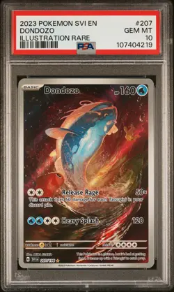 2023 POKEMON SVI EN-SCARLET & VIOLET ILLUSTRATION RARE #207 DONDOZO PSA 10 - Image 1
